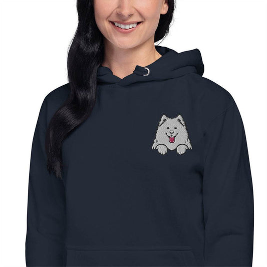 Samoyed or Pomeranian Dog Embroidery Premium Unisex Hoodie