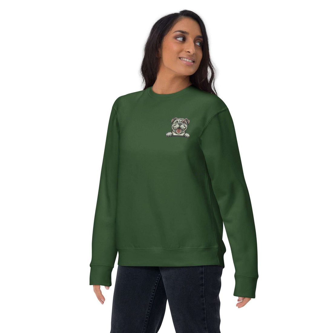 Bulldog green sweatshirt