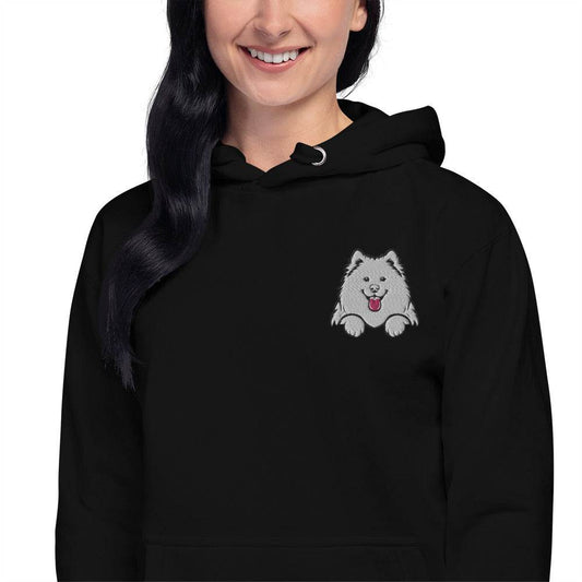 Samoyed or Pomeranian Dog Embroidery Premium Unisex Hoodie