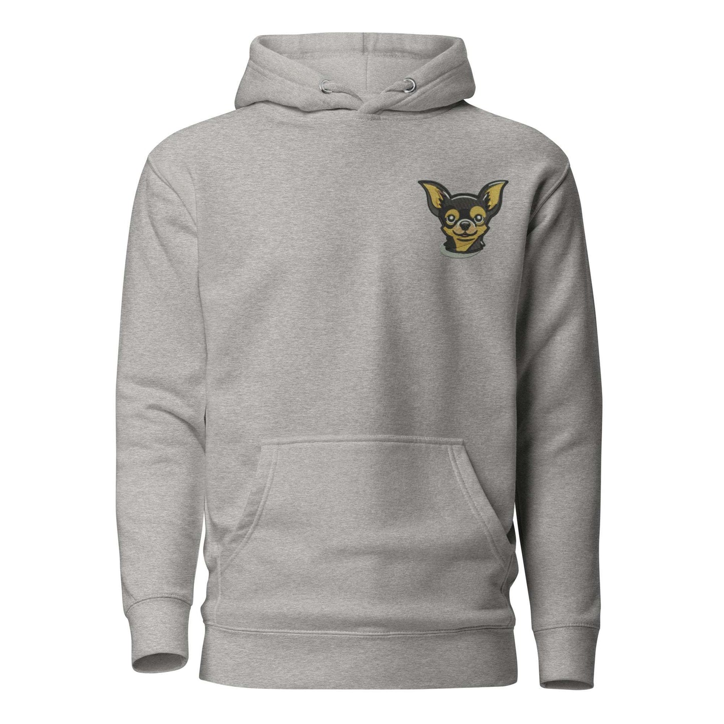 Chihuahua Dog Embroidery Premium Unisex Hoodie - Grey