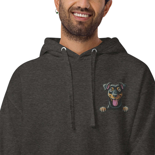Manchester Terrier Dog Embroidery Premium Unisex Hoodie