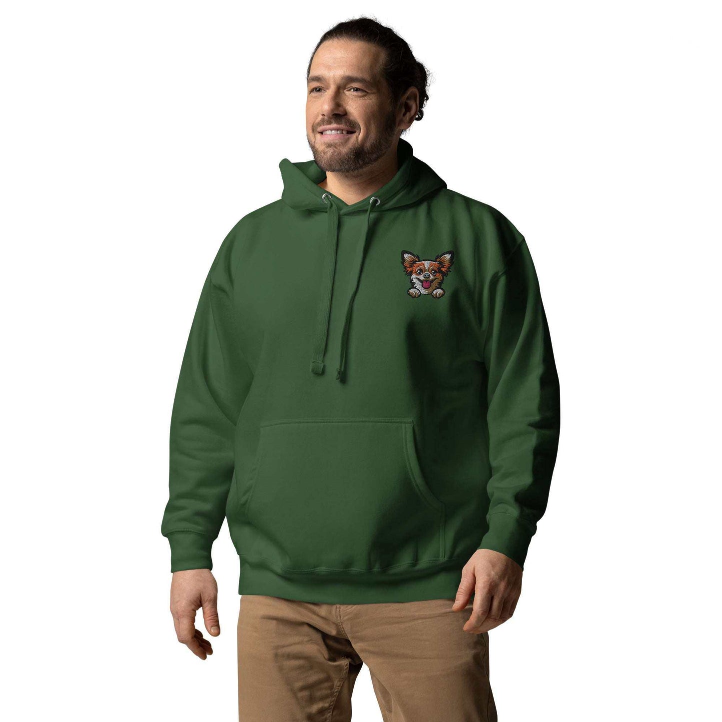 Long Hair Chihuahua Hoodie Green