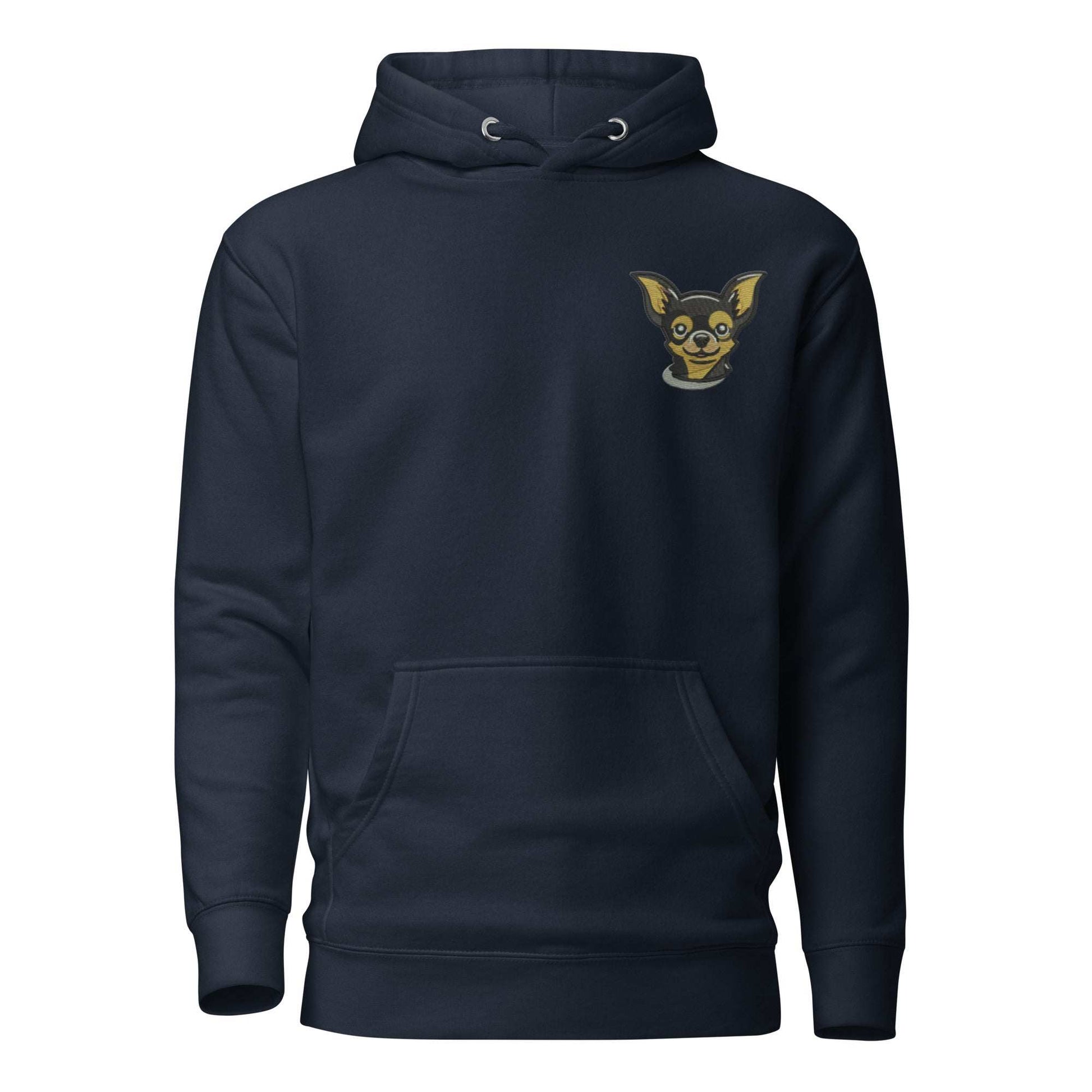 Chihuahua Dog Embroidery Premium Unisex Hoodie - Navy Blazer