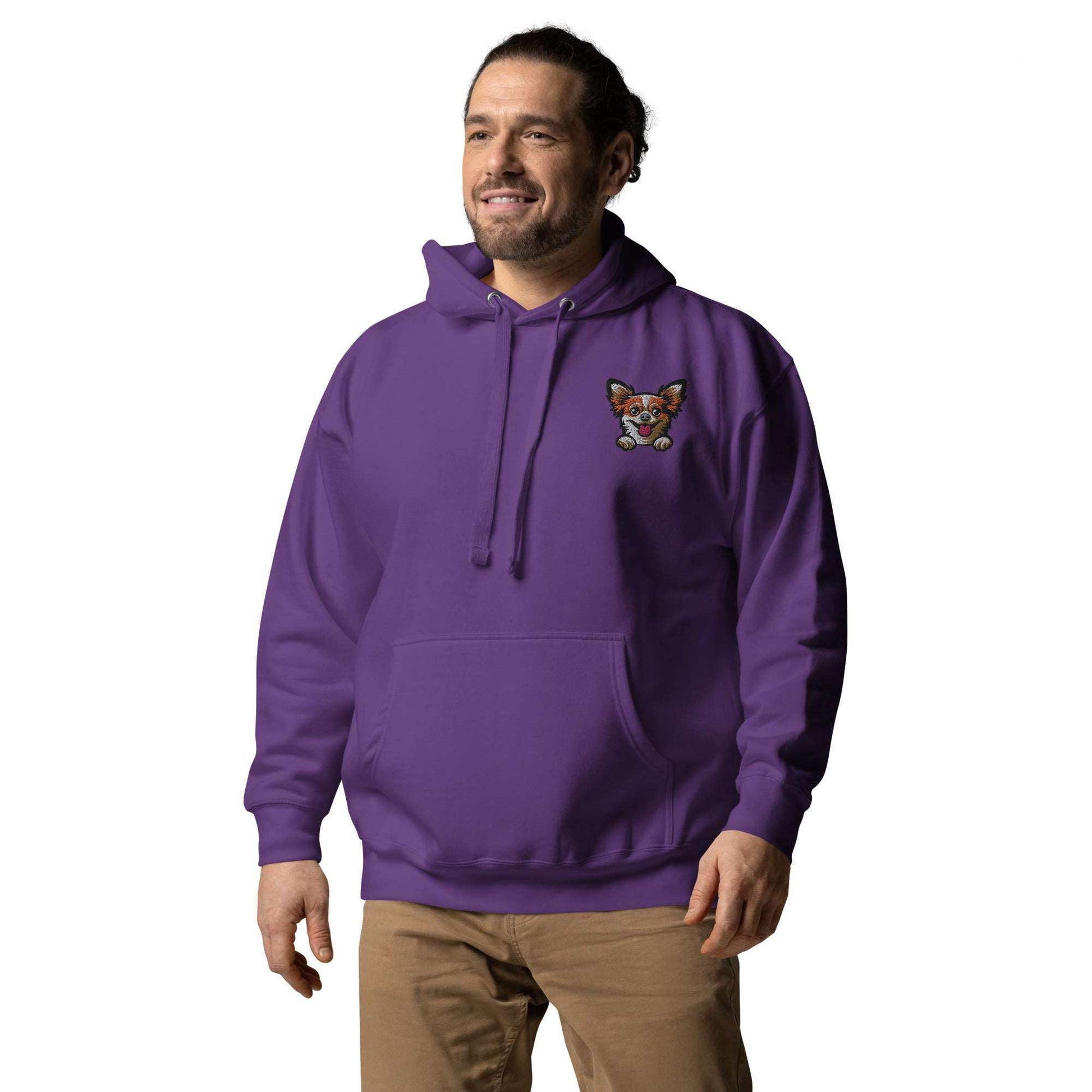 Long Hair Chihuahua Hoodie Purple