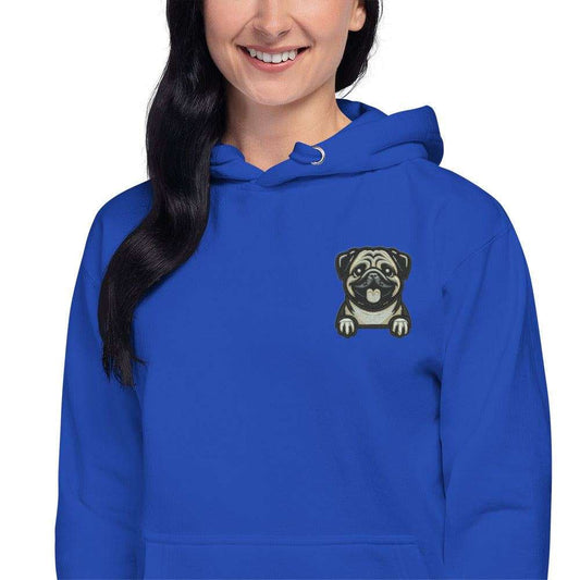 Pug Dog Embroidery Premium Unisex Hoodie