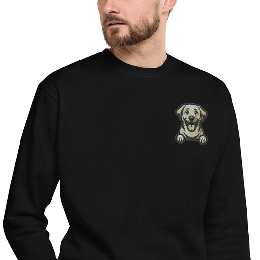 Labrador Dog Embroidery Premium Unisex Sweatshirt