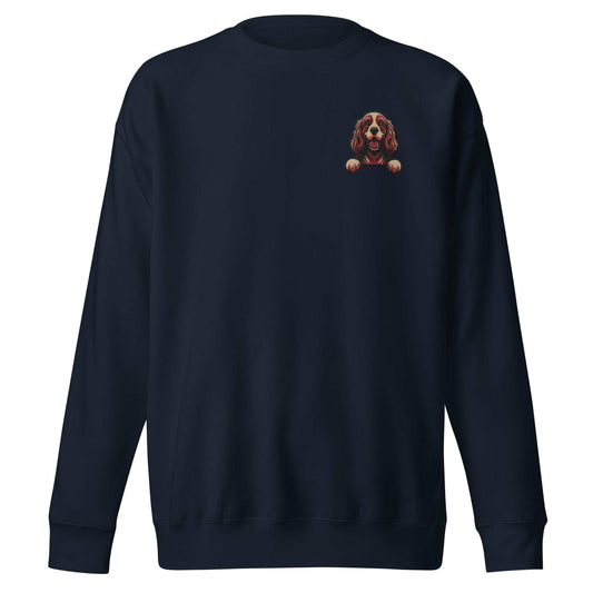 Cocker Spaniel Dog Embroidery Premium Unisex Sweatshirt