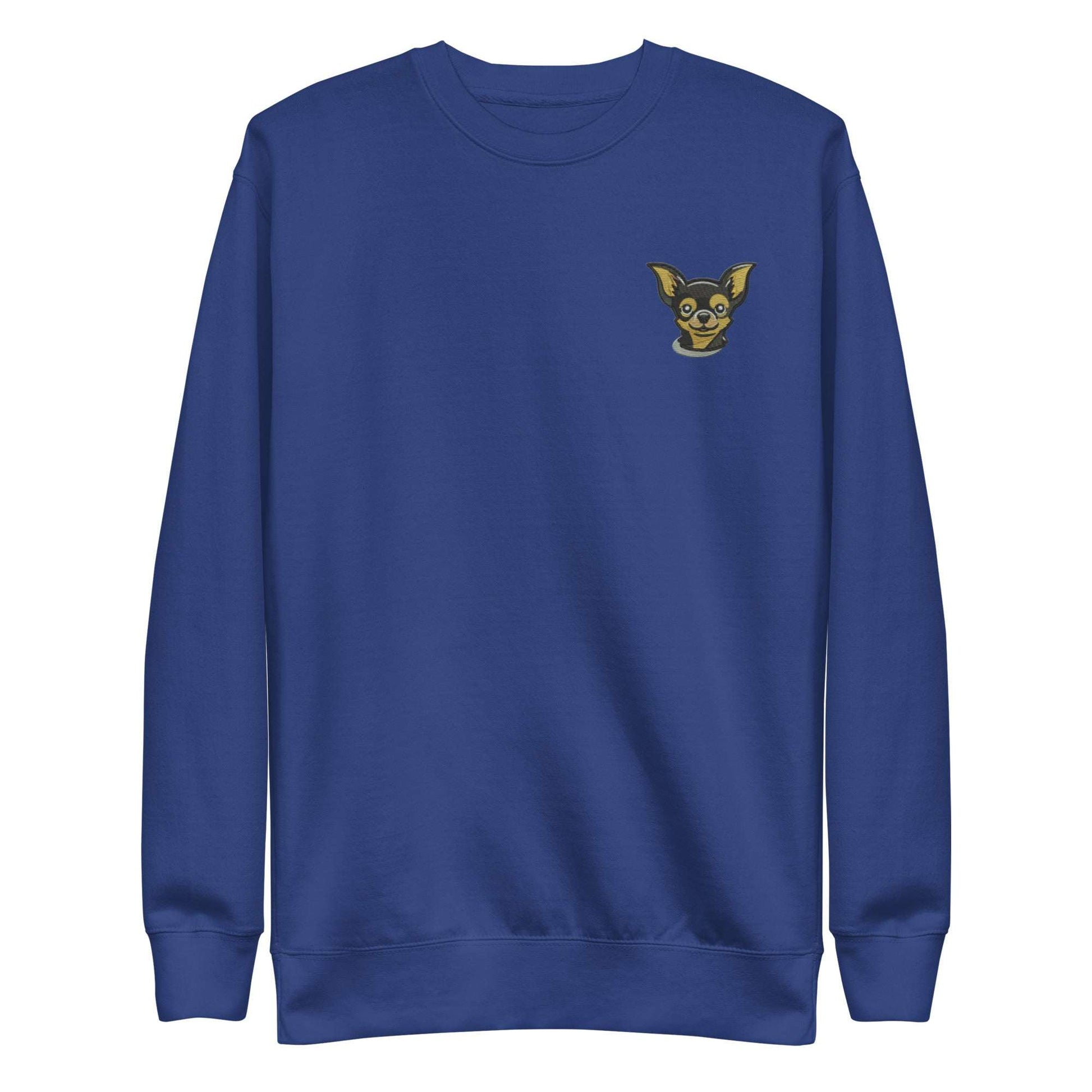 Chihuahua Dog Embroidery Premium Unisex Sweatshirt - Team Royal