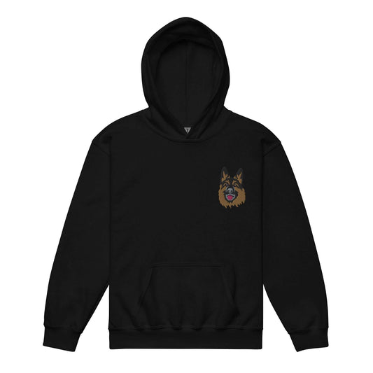 German Shepard Dog Embroidery Premium Youth Unisex Hoodie