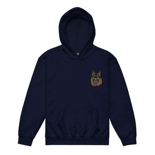 German Shepard Dog Embroidery Premium Youth Unisex Hoodie